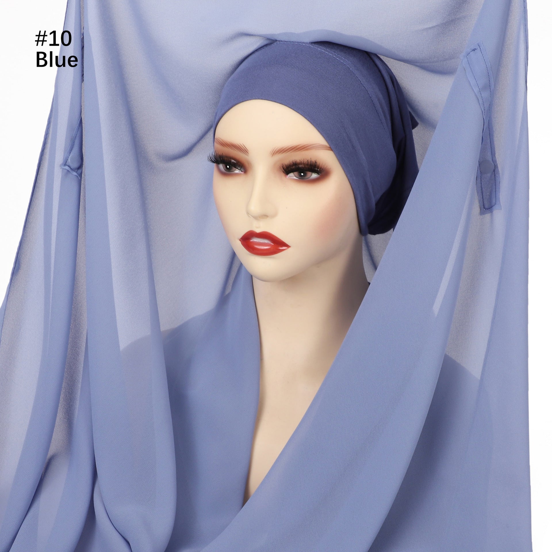 Pure Color Pearl Chiffon Scarf Plus The Same Color