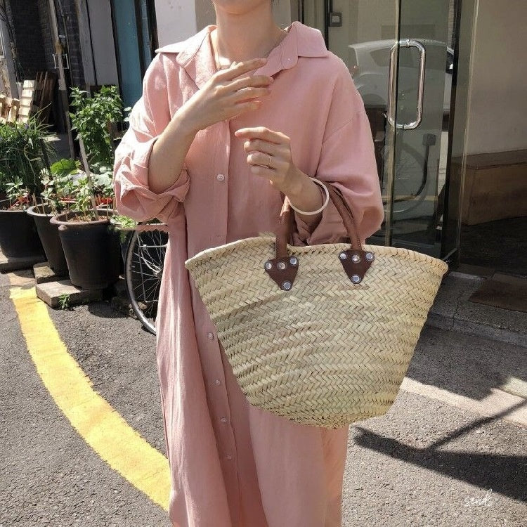 Loose Long Sleeve Cardigan Cotton And Linen Shirt Skirt