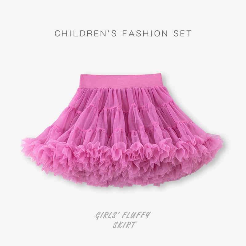 Girl's Tutu Skirt Soft Veil-year-old Princess Pettiskirt