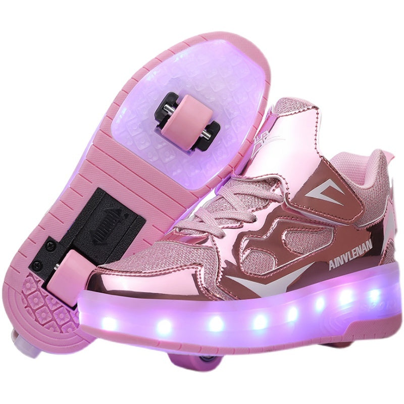 New Boy Student Roller Skating Shoelace Wheels