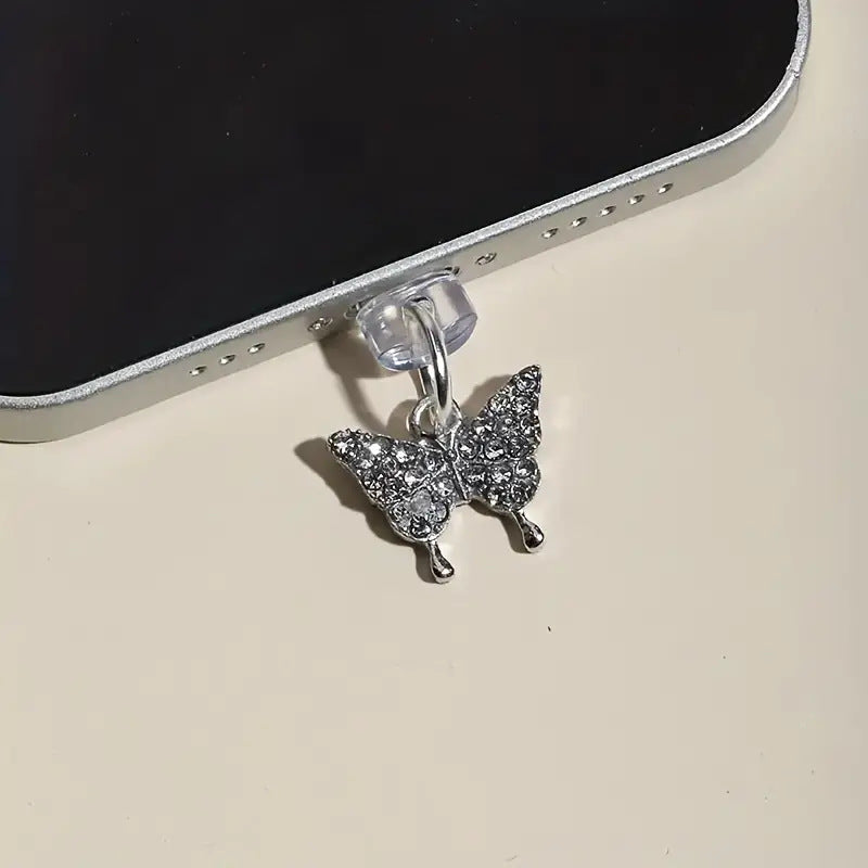 Butterfly Ornament Mobile Phone Universal Interface Dust Plug