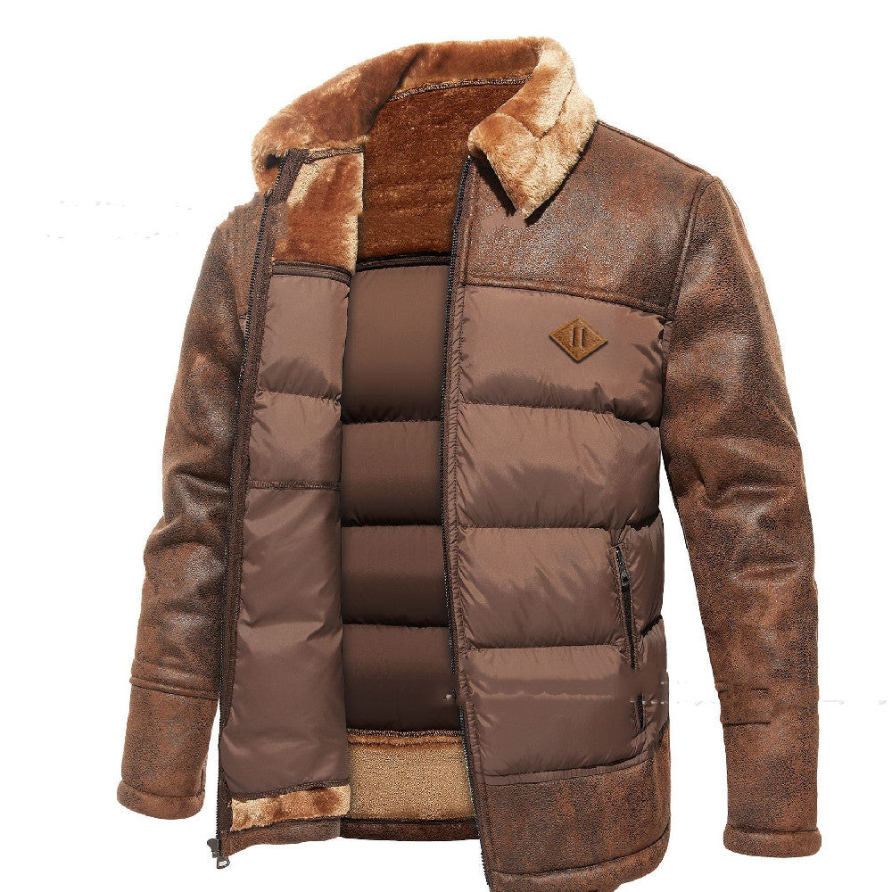 Men's Lapel Fur Integrated Trend Fashionable Jacket