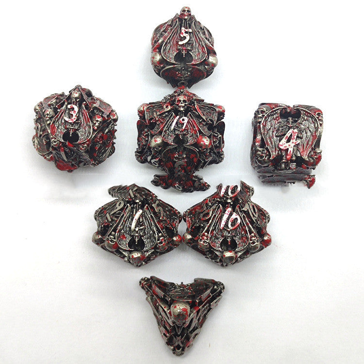 New Metal Cutout Jihad Angel Dice DND 7 Piece Set