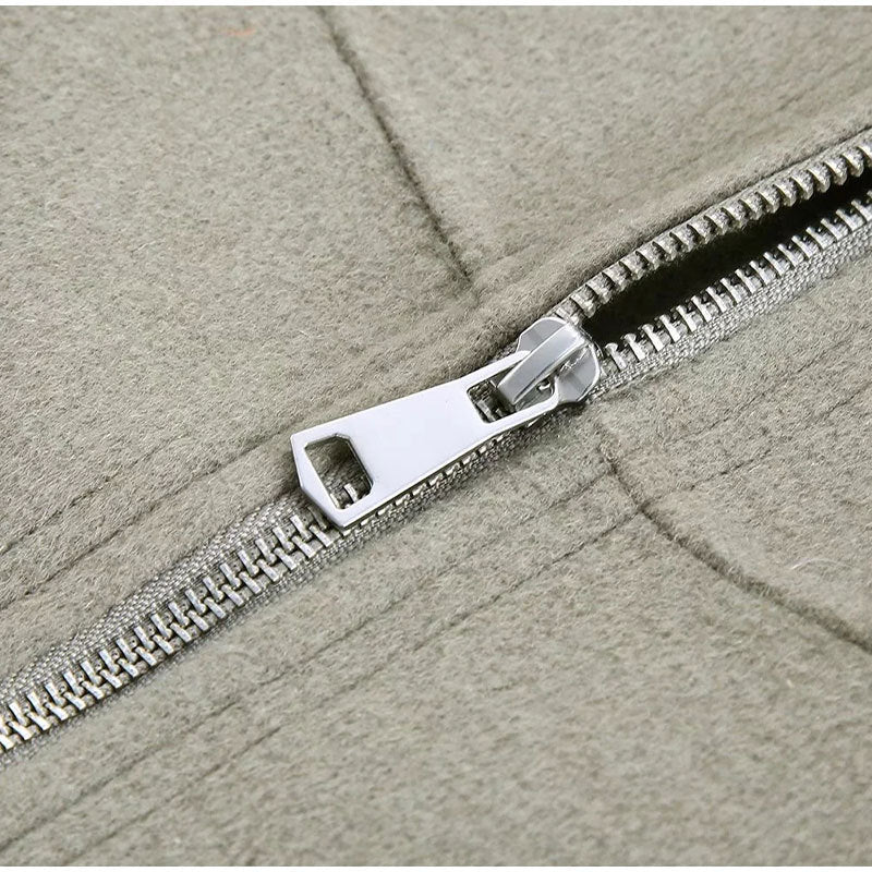 Women's Casual Detachable Hat Round Neck Double-sided Stitching Jacket