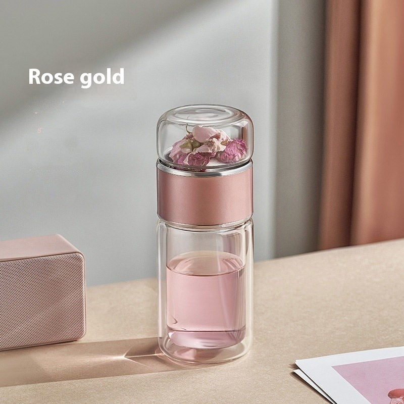 Double Layered Tea Separation Brewing Glass Cup