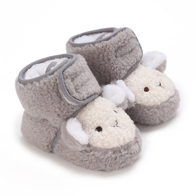Baby cartoon cotton shoes with non-slip sole