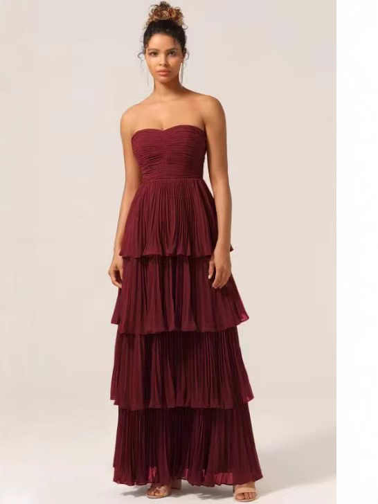 Women's Pleated Tube Top Cake Pleated Dress