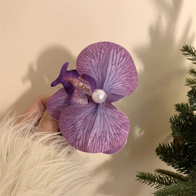 Butterfly Orchid Cropped Hair Clip