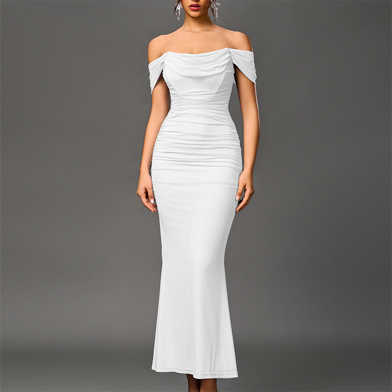 Women's Off-shoulder Skinny Sheath Long Dress