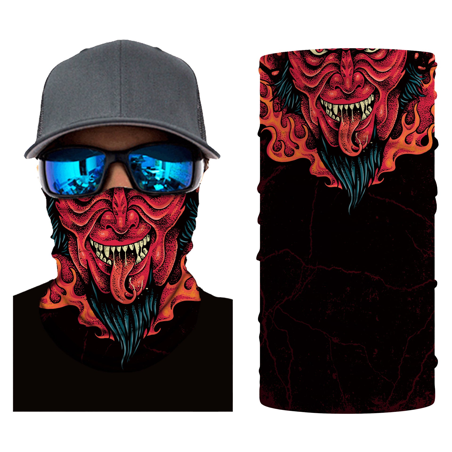 Skull Half Face Series Magic Headband Mask