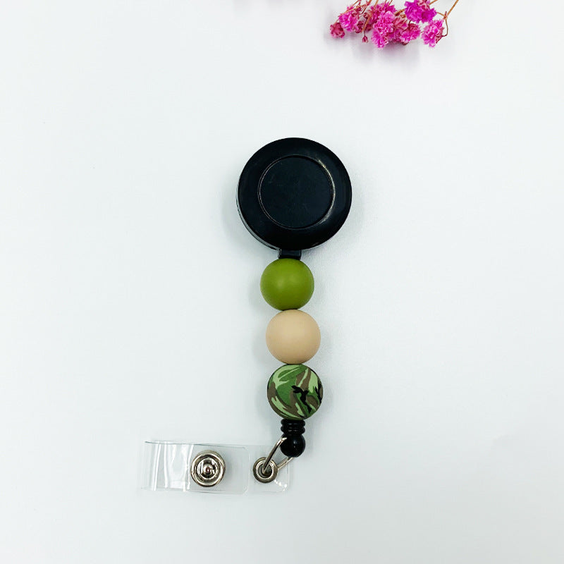 Badge Student ID Card Badge Silicone Bead Keychain