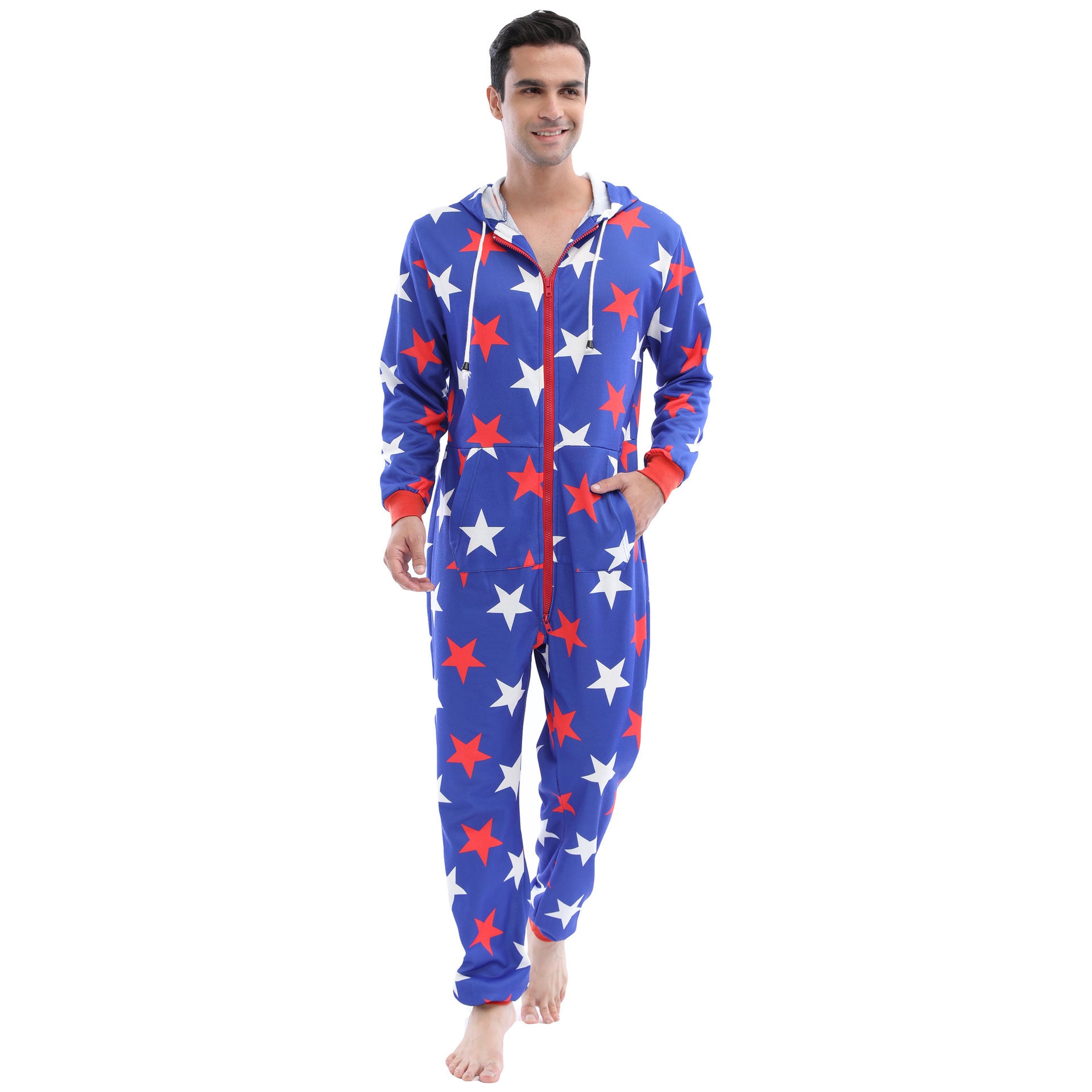 Men's Pentagram Animal Print Sweatshirt Bodysuit