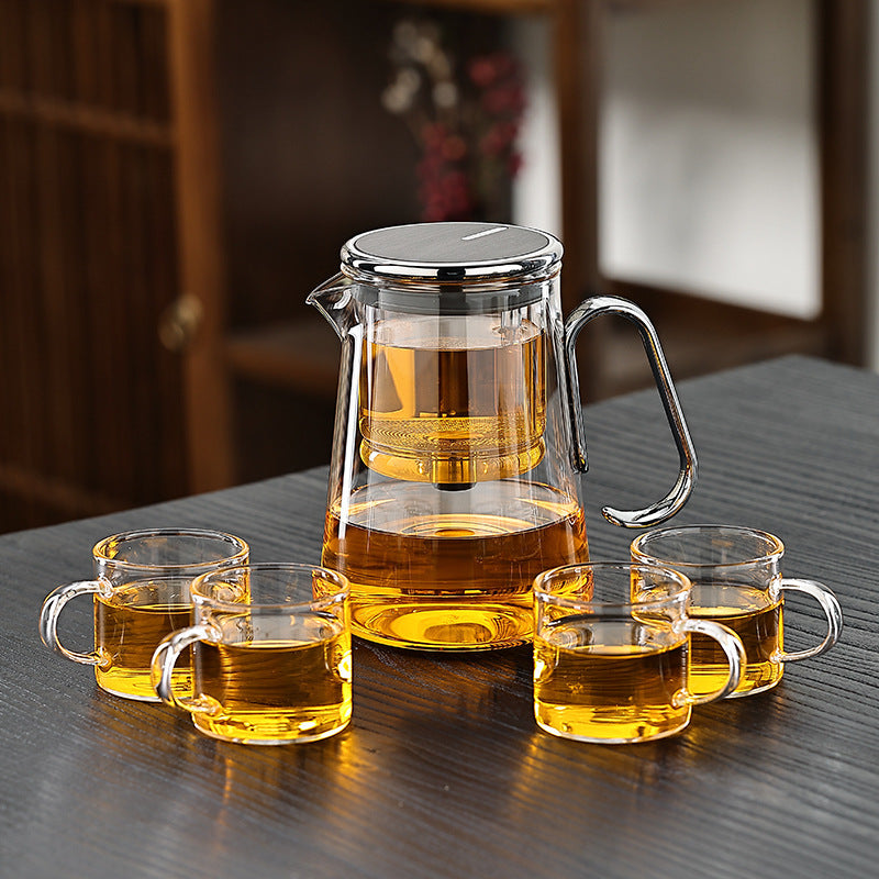 High Temperature Resistant Full Glass Liner Magnetic Tea Set