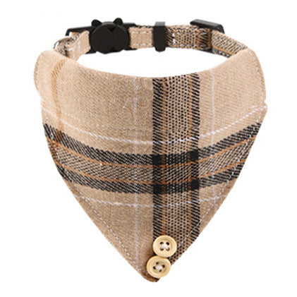British Cat Collar With Bell Plaid Bow