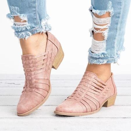 Retro Women's Solid Color Fashion Shoes