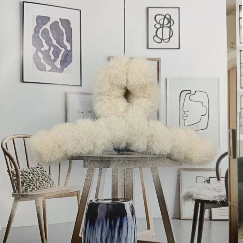 Korean Style Solid Color Plush Shark Clip Headdress