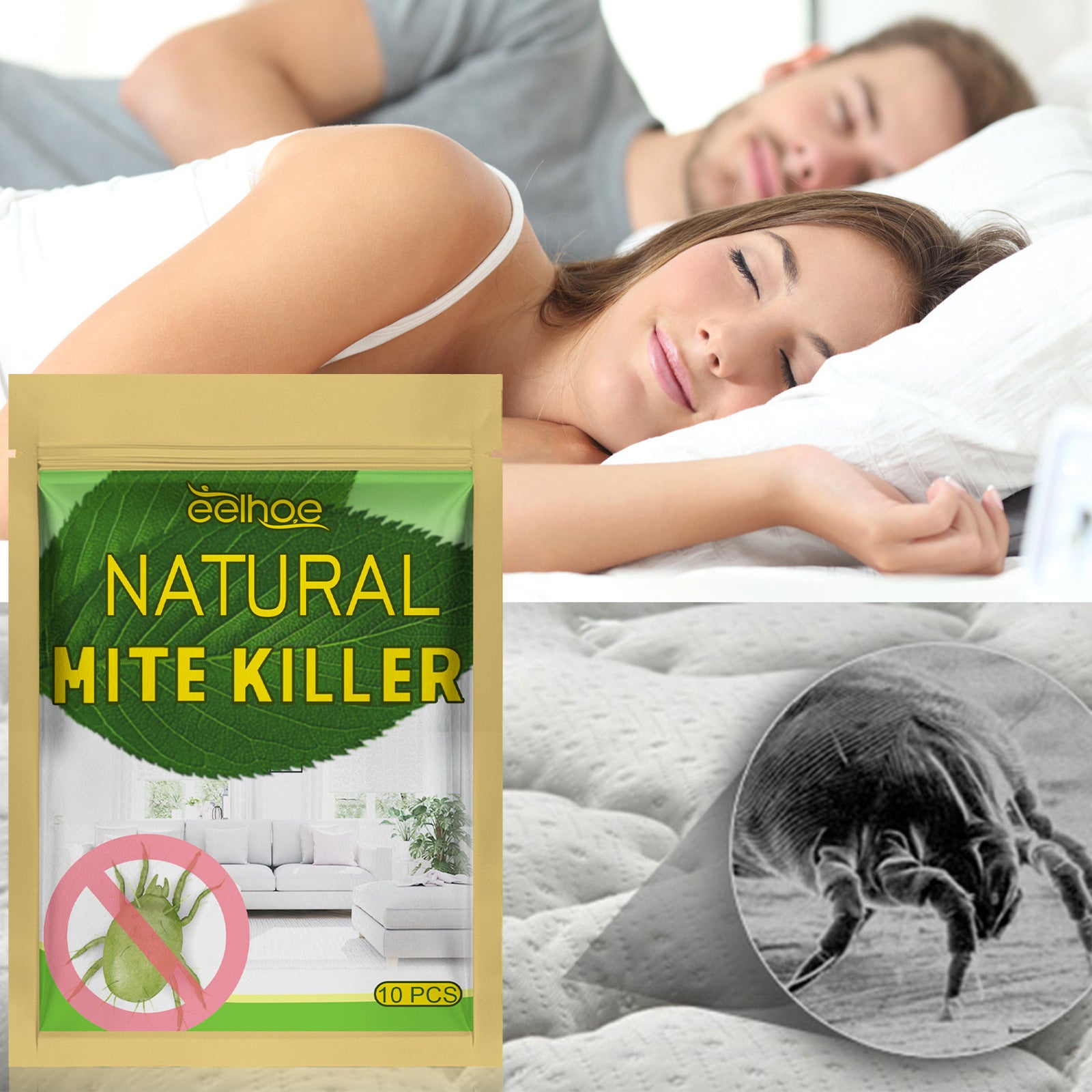 Natural Mite Removal Bag Home Bedroom Sofa Bed Clothes