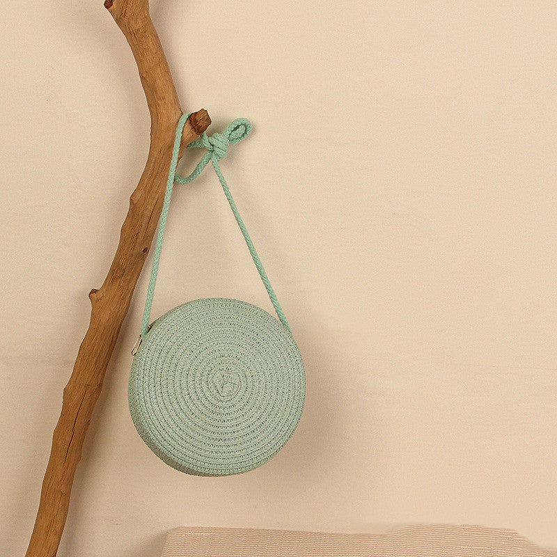 Solid Color Straw Phone Bag For Women