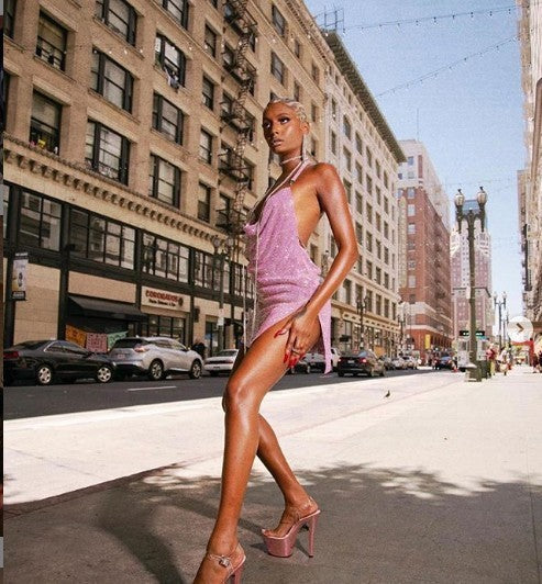 Women's Rhinestone Panel Costume Dress