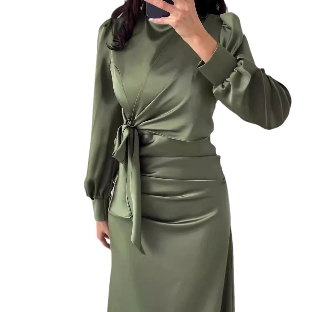 Tight Waist Slim High Waist Dress