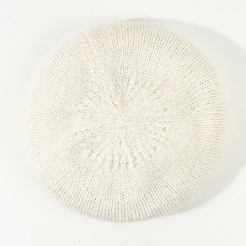 Soft Glutinous Mohair Knitted Plush Knitted Hat