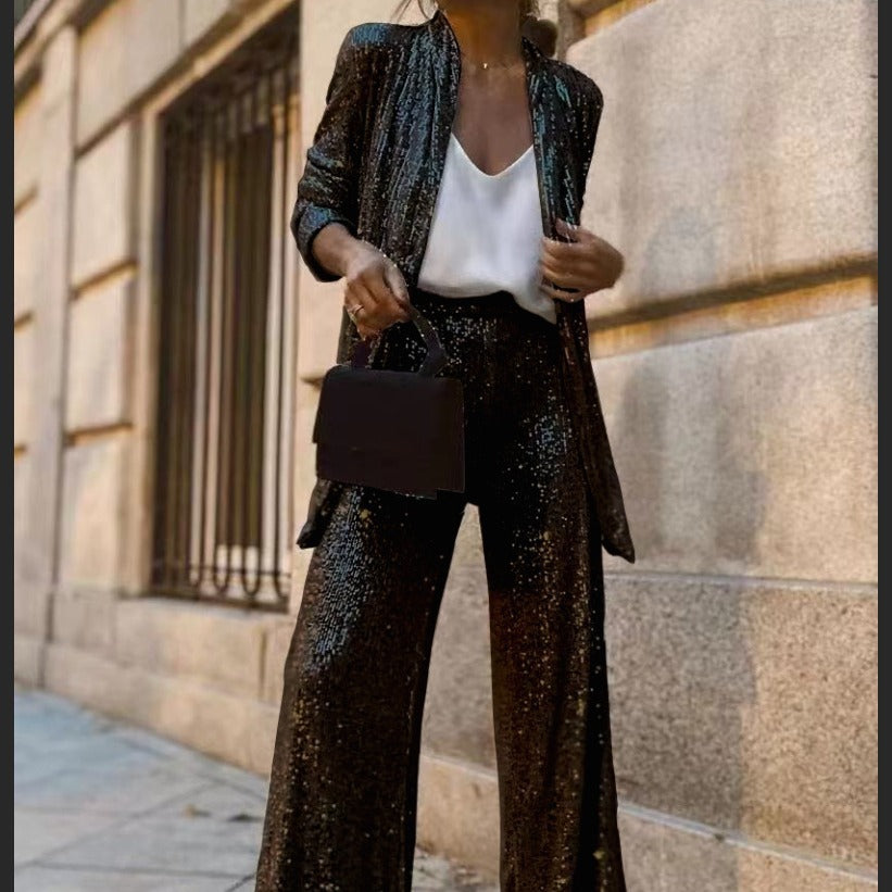 Fashion Sequin All-match Small Suit Suit