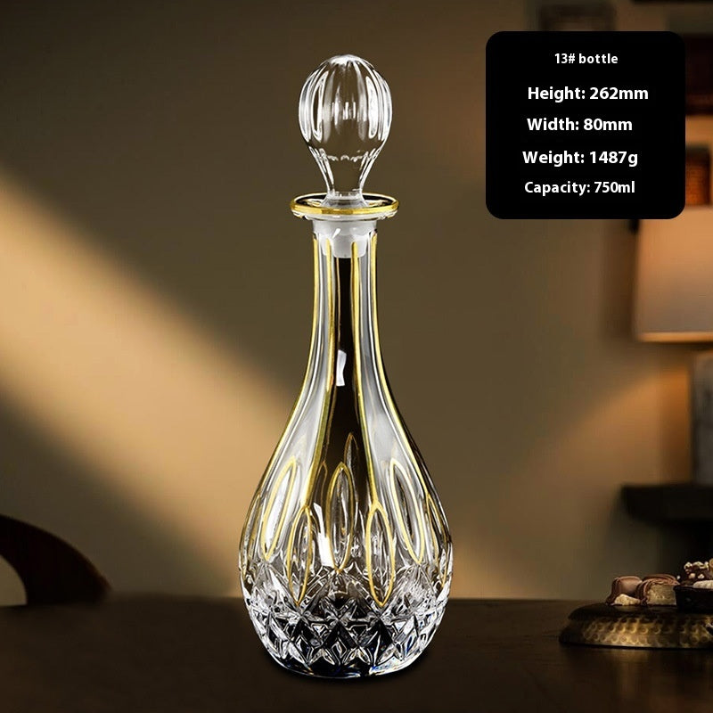 Hand-painted Gold Glass Wine Bottle Internet Celebrity Home High-end Wine