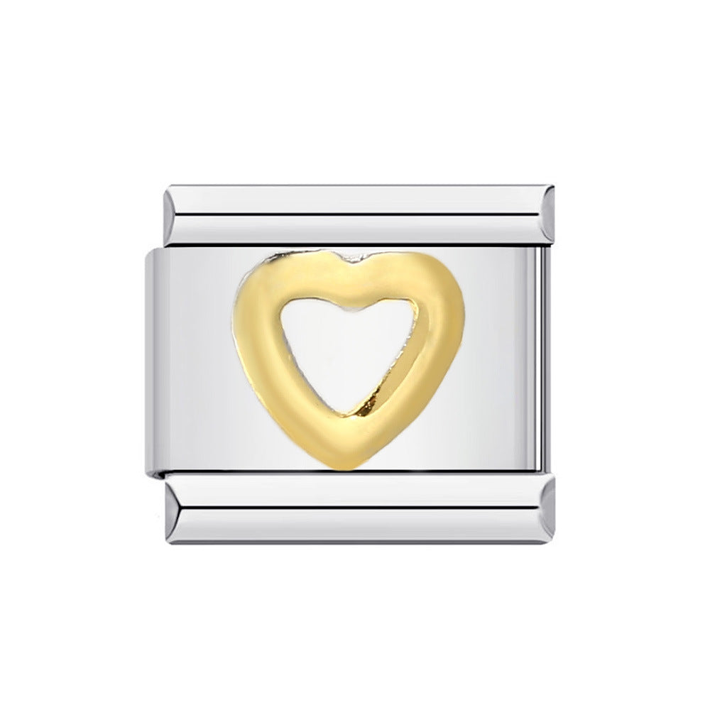 DIY Italian Module Bracelet Titanium Steel Gold Plated