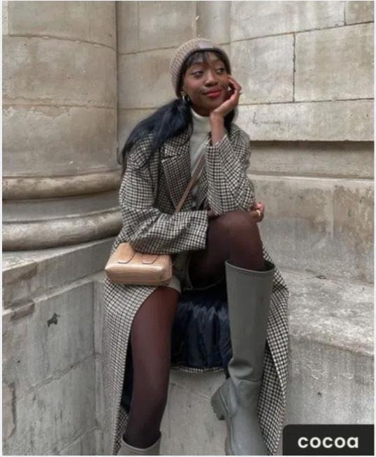 Seamless Knitted Leggings Women's Transparent Plus Size One-piece Trousers