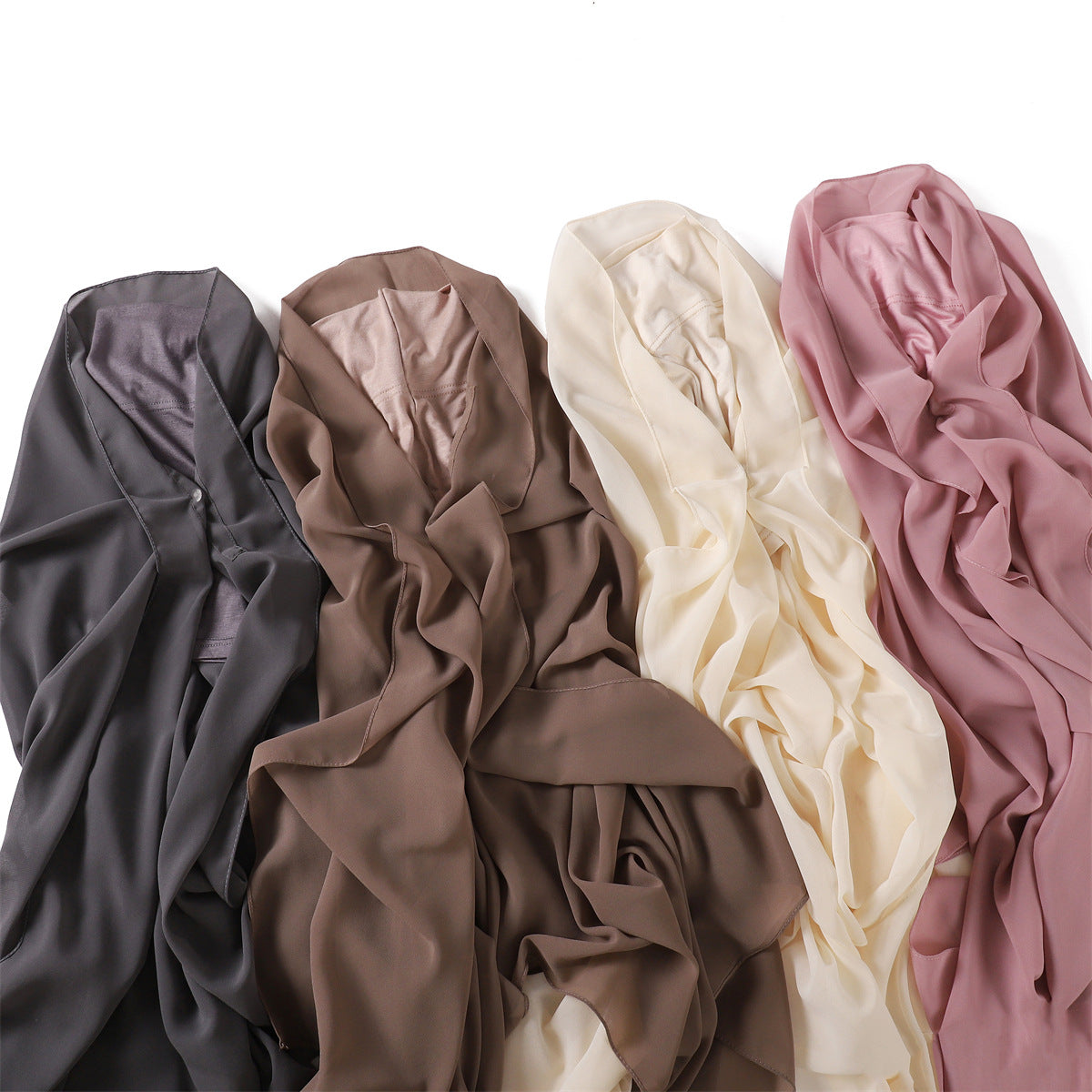 Pure Color Pearl Chiffon Scarf Plus The Same Color