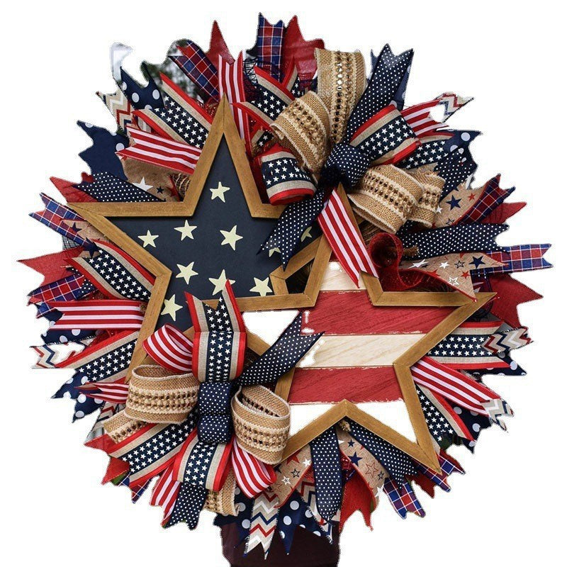 Independence Day Wreath National Flag Front Door Decoration
