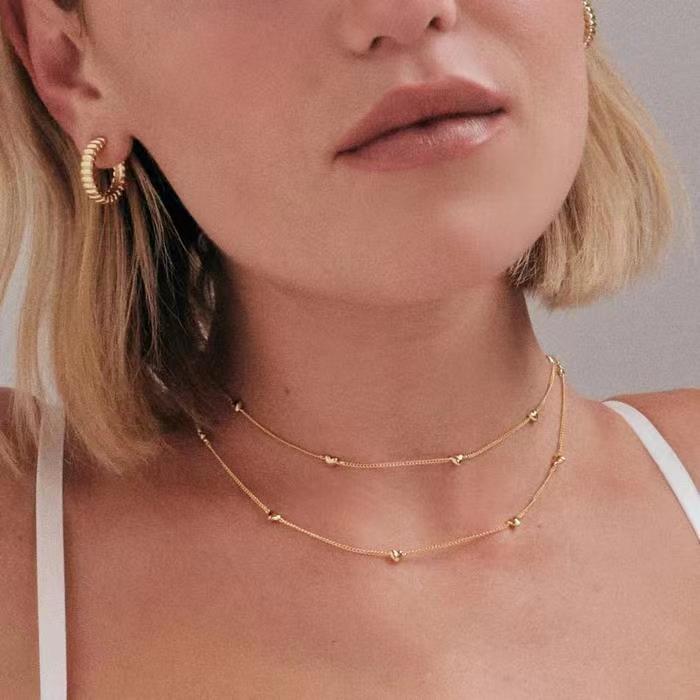 Special-interest Design Gold Silver Plated Love High Sense Necklace