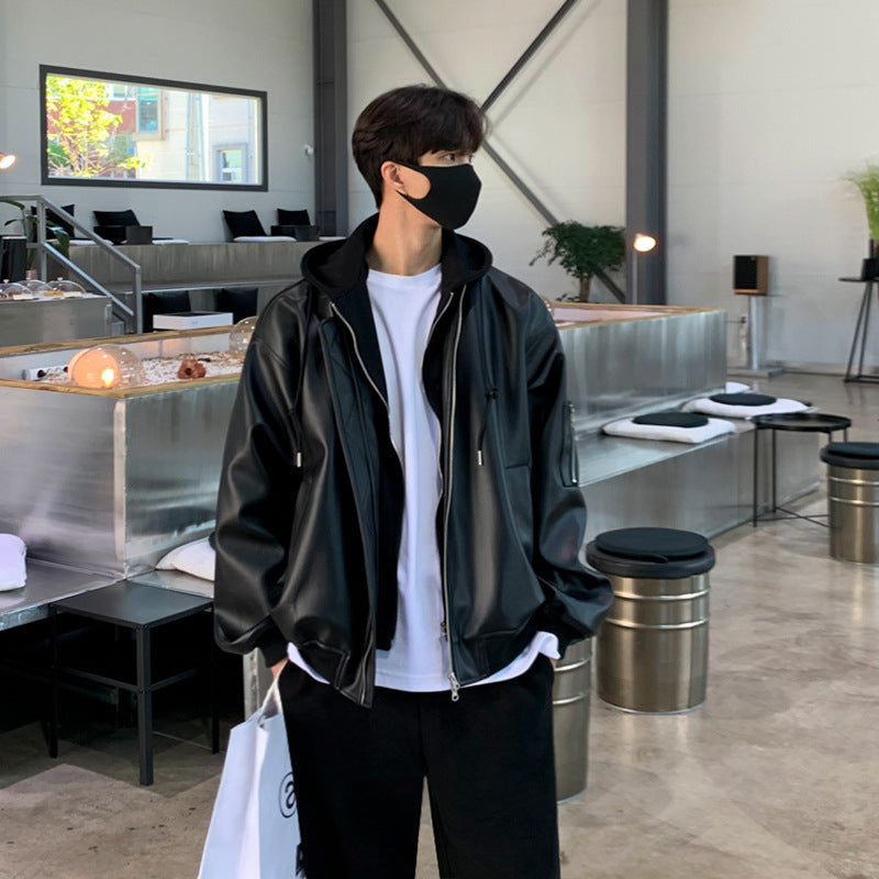 Men's Fashion Two Pieces Patchwork Hooded Jacket