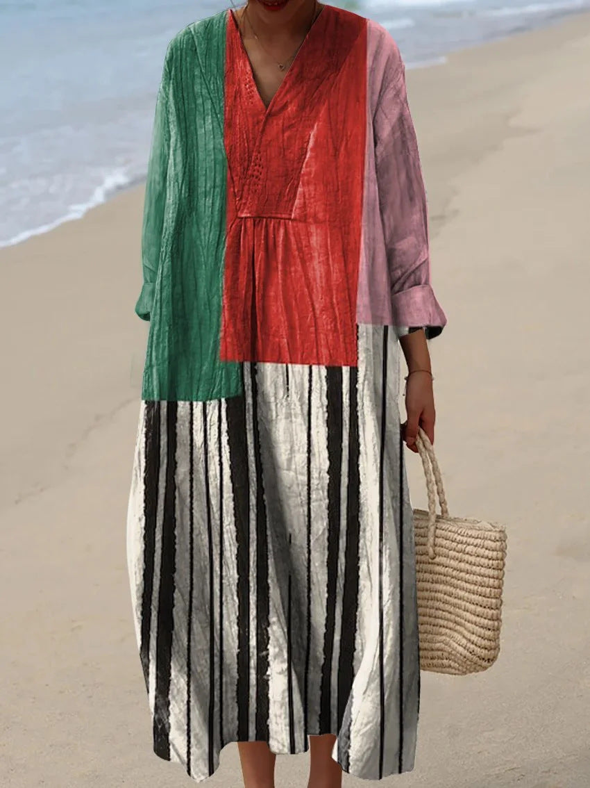 Ladies Fashion Casual Floral 3D Printing Dress