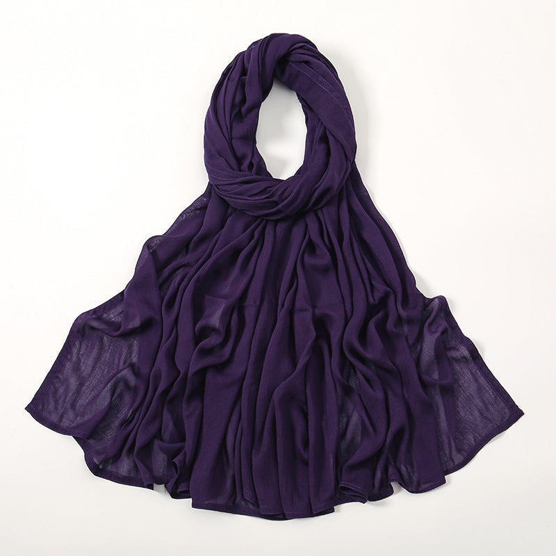 Solid Color Malay Indonesian Rayon Scarf Wide Brim Thin Modal Breathable