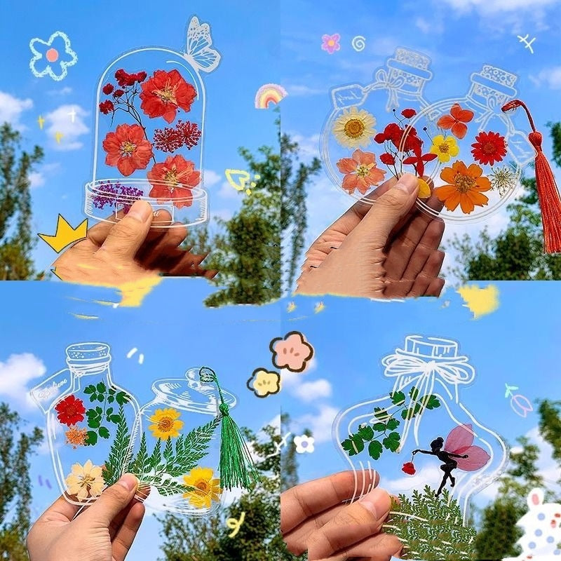 Autumn Kindergarten Children Make Leaf Specimens Stickers