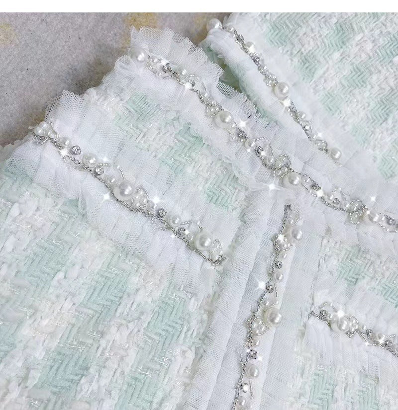 Diamond Plaid Suspender Vest Set