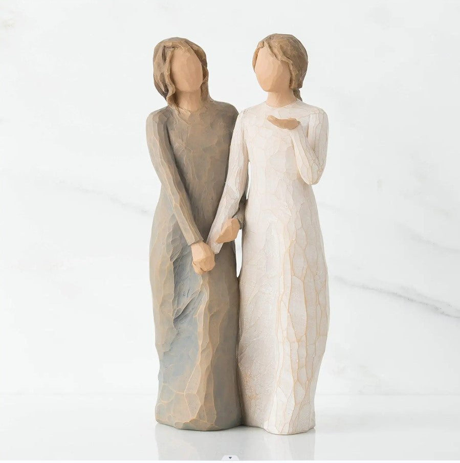Hand Painted Statue Sisters Resin Craft Ornament
