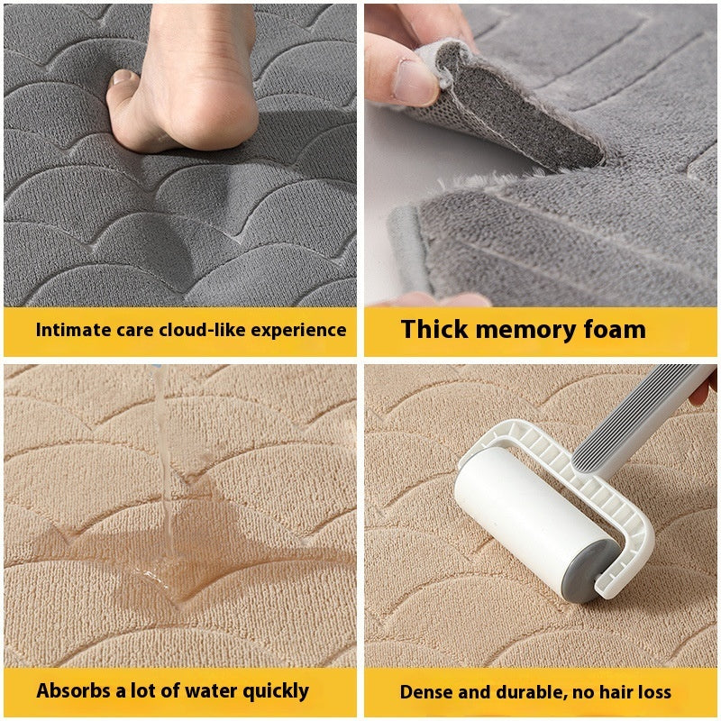 Modern Minimalist Sponge Bathroom Door Non-slip Absorbent Home Ground Mat