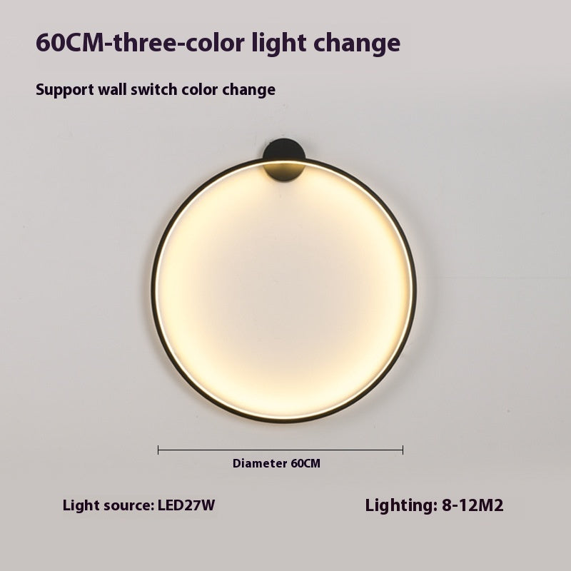 Minimalist Round Bedroom Bedside Lamp Wireless Living Room Sofa Background Wall Hotel Decorative Wall Lamp