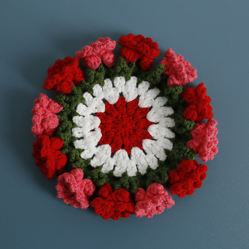 Rose Coaster Crochet Diy Material Package