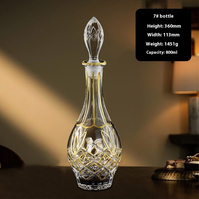 Hand-painted Gold Glass Wine Bottle Internet Celebrity Home High-end Wine