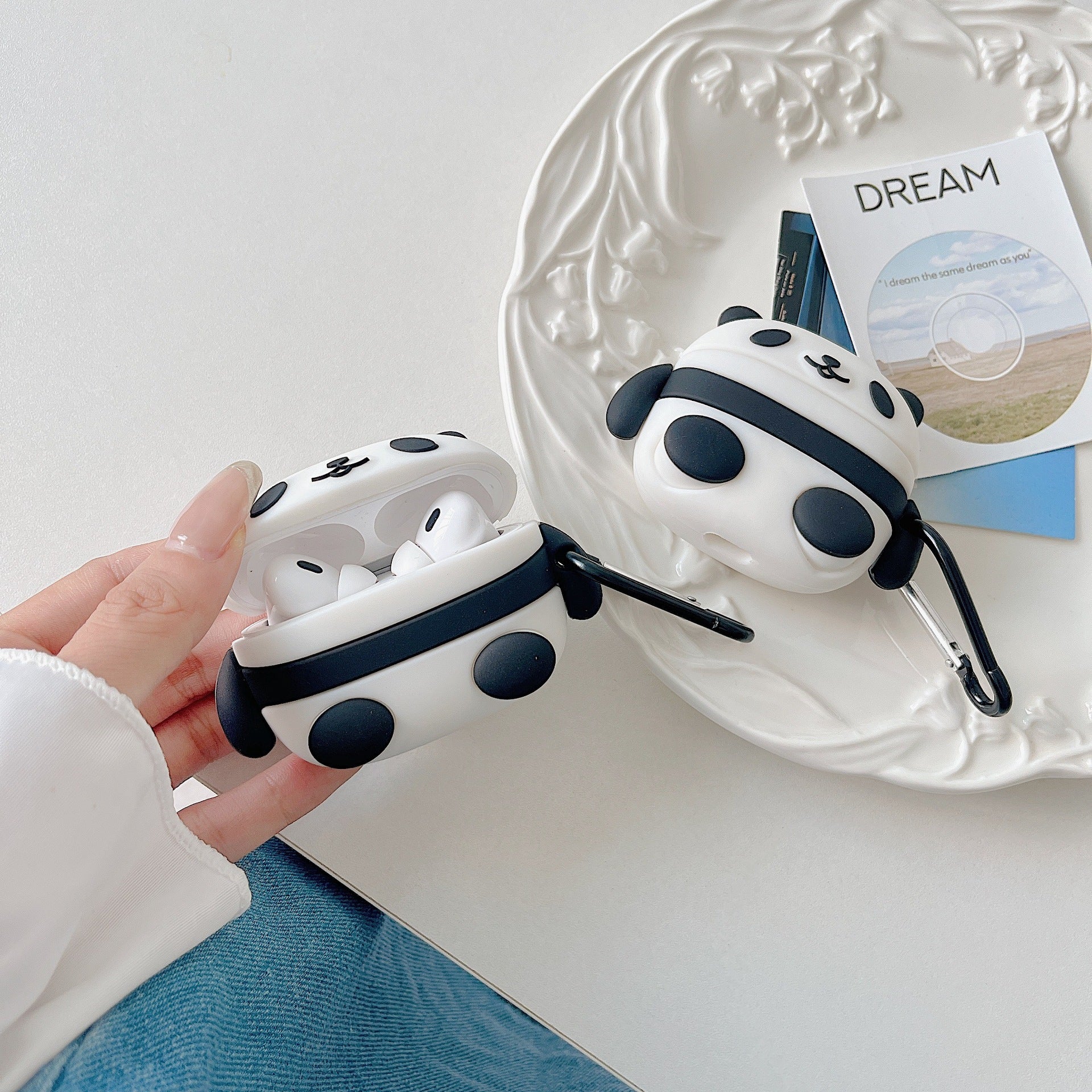 Cartoon Panda Bluetooth Headset Protective Cover