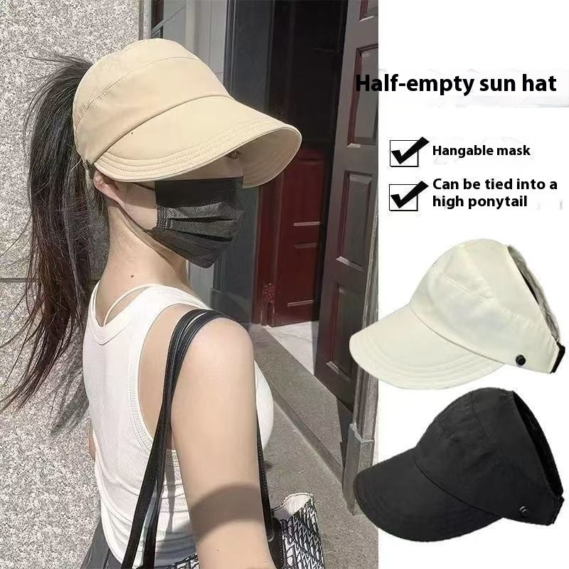 Sun Hat Hanging Mask Quick-drying Thin Type Sunscreen Peaked Cap