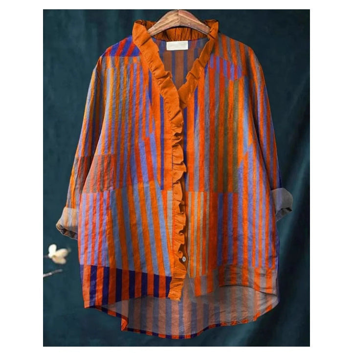 Loose Print Crew Neck Casual Plus Size Women's T-shirt