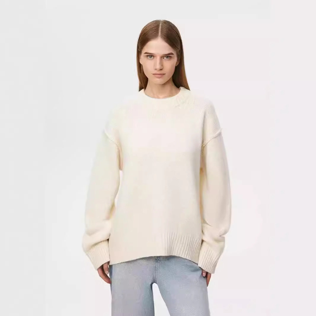 Ladies New Autumn And Winter Loose Round Neck Sweater