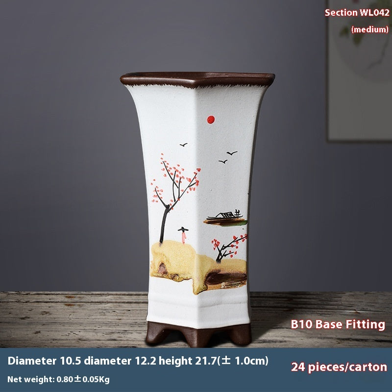 Yitaotang Large Yixing Clay Hexagonal Waist Flower Pot