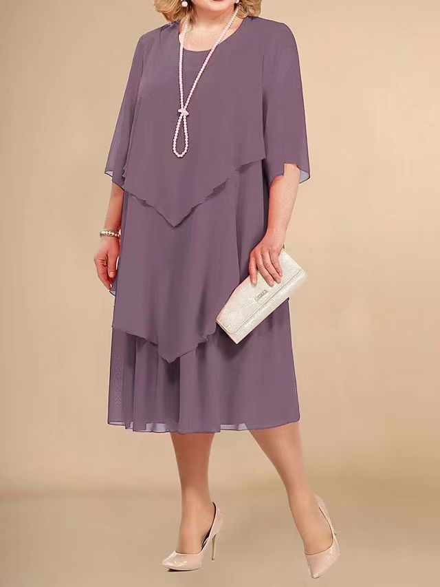 Chiffon Plus Size Mom Beach Dress