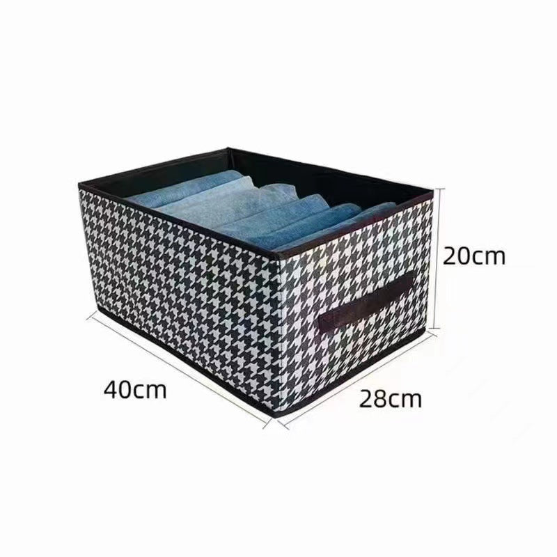 Houndstooth Storage Box Bedroom Finishing Foldable Removable