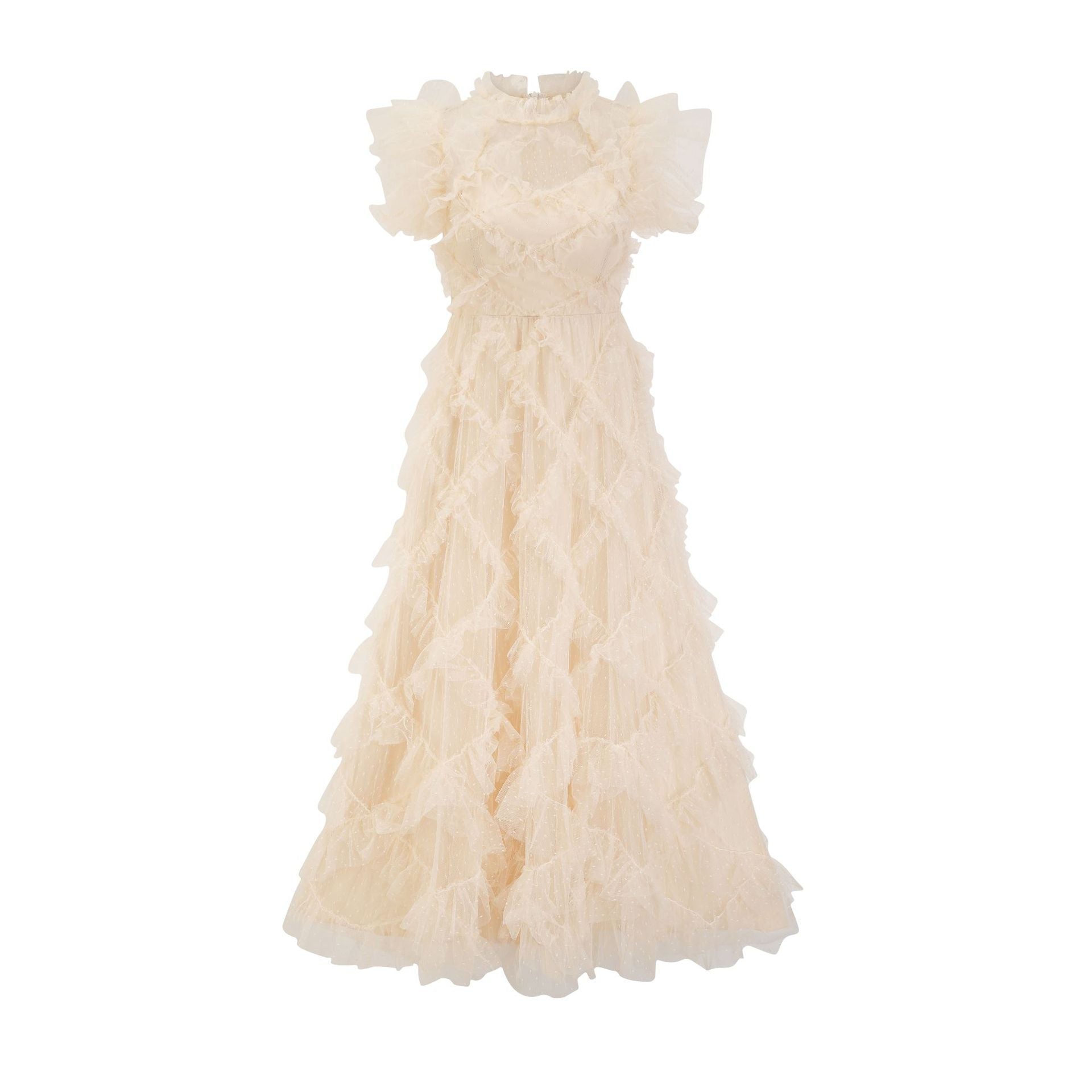 Embroidered A- Line Skirt Holiday Half Turtleneck New Printed Sleeveless Dress